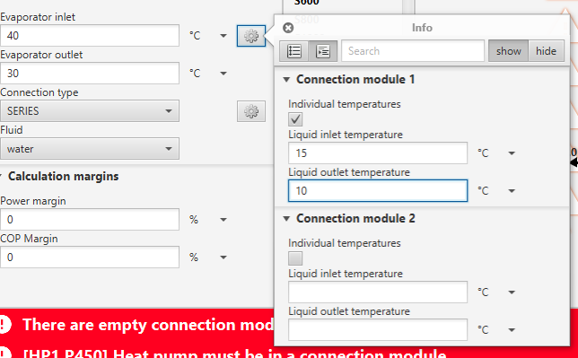 Connection modules: individual temperatures tutorial