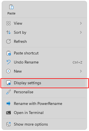 Display settings