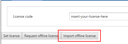 Importing an offline license