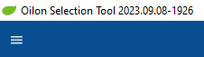 The title bar of Oilon Selection Tool showing current version